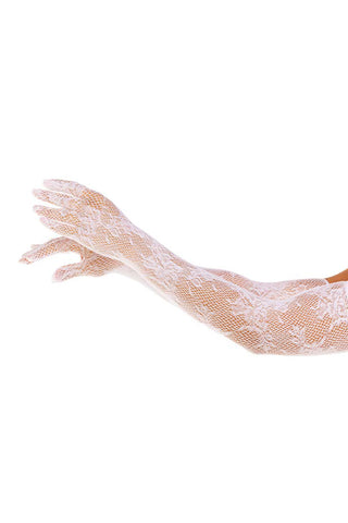 Seamless lace opera length gloves