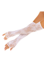 Load image into Gallery viewer, Seamless lace opera length fingerless gloves
