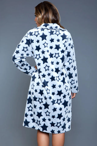 Ultra Soft Starry Print Robe – Luxurious Loungewear for Cozy Comfort
