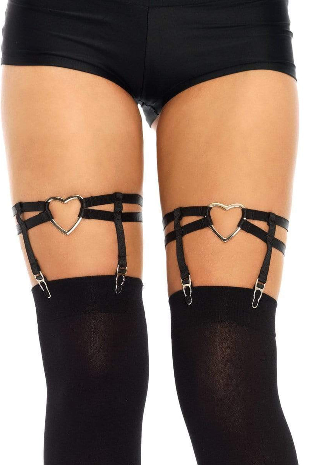 Joni Garter Suspender with Heart, Dual Strap Garter with Heart Loop