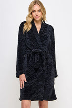 Load image into Gallery viewer, Ariel Jacquard Plush Robe with Tie Belt

