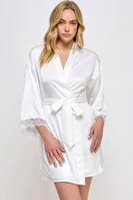 Load image into Gallery viewer, Gillian Satin Lace Trim Robe
