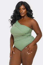 Load image into Gallery viewer, Plus Jaqueline One-Shoulder Tummy Control Swimsuit
