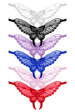 Load image into Gallery viewer, Sheer butterfly appliqued crotchless panty
