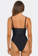 Load image into Gallery viewer, Lydia One Piece Swimsuit for Women with U-Ring Cut-Out Details, Adjustable Straps &amp; High-Cut Leg – Edgy Cheeky Back Swimwear
