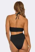 Load image into Gallery viewer, Dita Halter Monokini One Piece Swimsuit for Women with Plunging Neckline, Ring Detail &amp; High-Cut Design – Ribbed Swimwear
