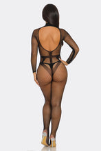 Load image into Gallery viewer, Hold On Tight Fishnet Bodystocking with Choker Neckline
