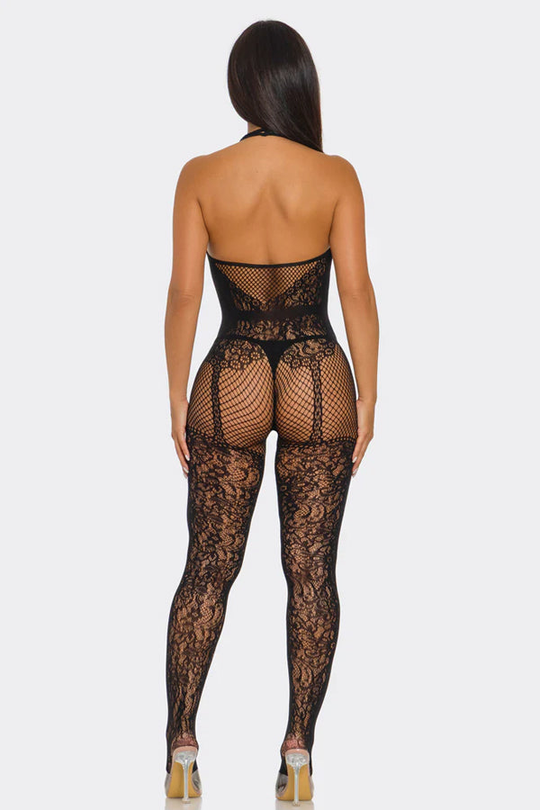 Only For You Lace & Fishnet Bodystocking