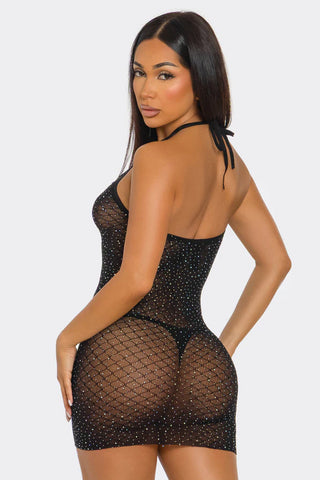 Nights Like This Sheer Mesh Bodystocking Dress