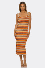 Load image into Gallery viewer, Geo Groove Maxi Swim Cover Up Dress, Sleeveless Geometric Beach Dress, Lightweight Stretch Resort Cover-Up for Poolside &amp; Vacation

