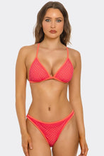Load image into Gallery viewer, Tropical Flame Triangle Bikini Set, Shimmer High Cut Two-Piece Swimsuit with Crossback Straps, Cheeky Bikini Bottom
