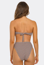 Load image into Gallery viewer, Flora Monokini One-Piece Swimsuit, U-Ring Front Bathing Suit with Side Cutouts, Adjustable Tie-Back &amp; Stretch Swimwear
