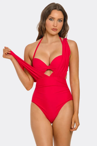 Sweetheart One-Piece Swimsuit, Underwire Bathing Suit with Molded Cups, Adjustable Straps, Standard Leg Cut & Full Bum Coverage