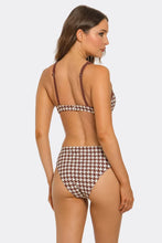 Load image into Gallery viewer, Tawny Two-Piece Bikini Set, High Waist Reversible Swimsuit with Houndstooth Print, Underwire Bikini Top &amp; Adjustable Straps
