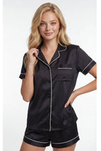 Load image into Gallery viewer, Satin Short Sleeve Pajama Set with Shorts
