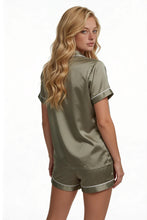 Load image into Gallery viewer, Satin Short Sleeve Pajama Set with Shorts
