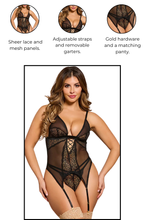 Load image into Gallery viewer, Lace and Mesh Cami Set
