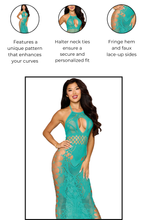 Load image into Gallery viewer, Seamless Bodystocking Gown with Fringe Hem
