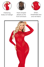 Load image into Gallery viewer, Sweet Seduction Body Con Dress, Lace Lingerie Dress
