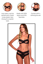 Load image into Gallery viewer, Stretch The Truth Open Cup Bra Set
