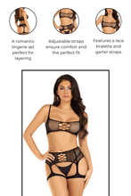 Load image into Gallery viewer, Fishnet bra top and garter harness
