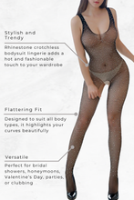 Load image into Gallery viewer, Rhinestone Crotchless Bodysuit Lingerie
