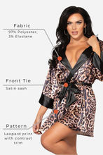 Load image into Gallery viewer, Leopard print satin robe with sash
