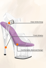 Load image into Gallery viewer, 7-Inch Stiletto Heel with Clear Ankle Strap
