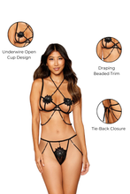 Load image into Gallery viewer, Open cup bralette and open-crotch thong set
