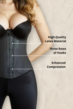 Load image into Gallery viewer, Latex Sport Girdle Waist Trainer Corset, Waist trainer with 3 rows of hooks
