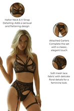 Load image into Gallery viewer, Woke Up in Lace Two-Piece Bodystocking Set with Thong
