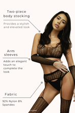 Load image into Gallery viewer, Circle in Love Two Piece Set Body Stocking with Thong
