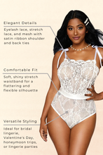 Load image into Gallery viewer, Eyelash lace and stretch mesh teddy
