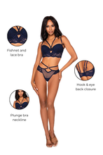 Load image into Gallery viewer, Fishnet and lace bra set
