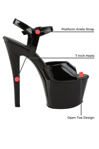 Open-Toe Ankle Strap Platform Women's Heel Sandals