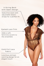 Load image into Gallery viewer, Gold-Foil Lace Blouson Teddy
