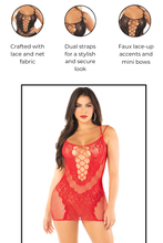 Load image into Gallery viewer, Desired Effect Lace Mini Dress, Curve-hugging Net Lingerie
