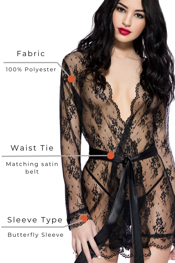 Sheer lace robe