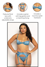 Load image into Gallery viewer, Floral lace bra set
