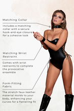 Load image into Gallery viewer, Strapless stretch faux-leather teddy
