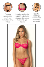 Load image into Gallery viewer, Eyelash lace and mesh bra set
