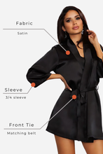 Load image into Gallery viewer, Three Quarter Sleeve Satin Robe
