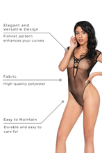 Load image into Gallery viewer, Sexy Fishnet Teddy – Seductive Lace and Mesh Lingerie for Women
