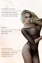 Load image into Gallery viewer, Shimmery Crotchless Fishnet Bodystocking
