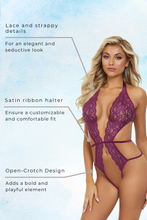 Load image into Gallery viewer, Lace and strappy teddy
