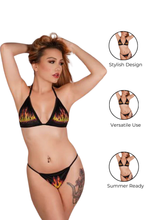 Load image into Gallery viewer, Rhinestone Flames Bikini set
