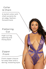 Load image into Gallery viewer, Lace and strappy elastic teddy
