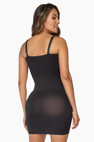 Seamless Shapewear Slip Dress, Strapless Tummy Control Body Shaper with 360° Waist Sculpting, Adjustable Removable Straps & Invisible Under Dresses