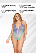 Load image into Gallery viewer, Ombre-printed stretch lace teddy
