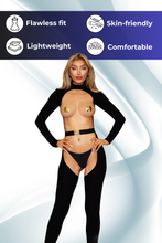 Load image into Gallery viewer, Seamless Opaque Catsuit Bodystocking with Belt, Lingerie with Open Front and Back Design
